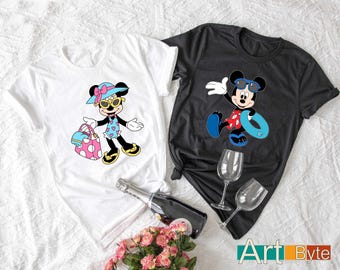 Camiseta de verano de Disney Mickey y Minnie, camiseta de verano, camiseta playera de Minnie, sudadera con estampado de verano, camiseta de Disneyworld, camiseta de Disney, camiseta de Disney