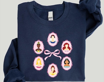 Disney Princess Sweatshirt, Coquette Disney Princess Shirt, Girl Trip Shirt, Disney Shirt, Girls Trip Favors, Gift for Her, Best Friend Gift