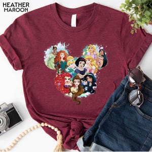 Disney Princess Mickey Head Shirt, Cinderella Sweatshirt, Snow White Tee, Little Mermaid Hoodie, Rapunzel T-Shirt, Aurora Sweater, Moana Tee