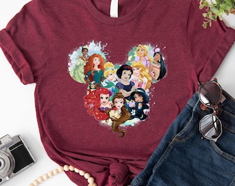 Disney Princess Mickey Head Shirt, Cinderella Sweatshirt, Snow White Tee, Little Mermaid Hoodie, Rapunzel T-Shirt, Aurora Sweater, Moana Tee