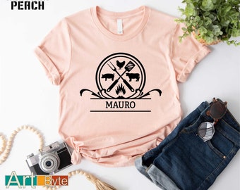 Custom Name BBQ Grill Shirt, Fathers Day Gifts, Personalized Cooking Shirt, Chef Gift Shirt, Grilling BBQ Party Shirt, Gift for Him