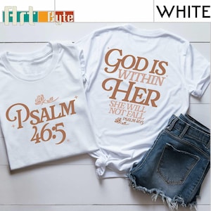 God Is Within Her She Will Not Fall Psalm 46:5 Shirt, Christian Sweatshirt, Jesus Shirt, Bible Verse Shirt, Christian Hoodie, Gift for Her