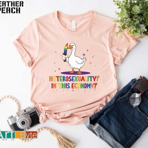 Heterosexuality In This Economy T-Shirt, Lesbian Pride Shirt, Human Rights Shirt, Proud Mom Gift Shirt, Proud Ally Shirt, Pride Month Gift