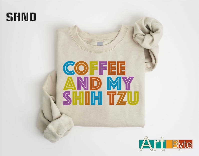 a t - shirt with the words coffee and my shih tzu on it