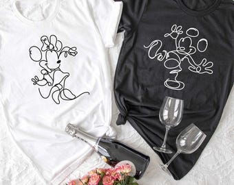 Mickey and Minnie Shirt, Mickey and Friends Matching T-Shirt, Retro Disney Trip Sweater, Mickey Minnie Couple Sweatshirt, Disney Trip Shirt