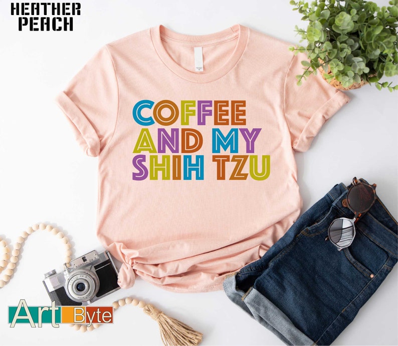 Coffee and My Shih Tzu Shirt, Shih Tzu Shirt, Shih Tzu Gift, Dog Lover Gift, Dog Mom Shirt, Gift for Her, Shih Tzu Mom Shirt, Dog Sweatshirt image 1