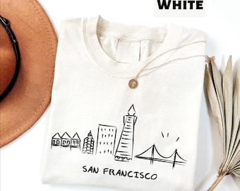 San Francisco Comfort Colors Shirt, San Francisco Skyline Shirt, San Francisco Lover Gift, California Golden Gate Bridge T-shirt