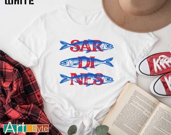 Sardines Shirt, Italy Shirt, Gift for Her, Sardines Lovers Shirt, Woman Shirt, Portugal Sardines Shirt, Tinned Fish Sardine T-Shirt Coastal