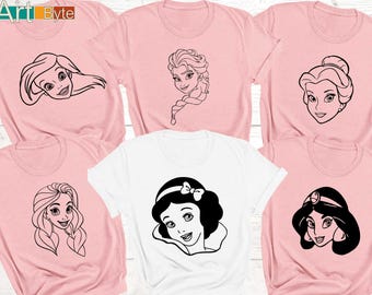 Disney Princess T-Shirt, Princess Girls Shirt, Princess Trip Tee, Disney Group Sweater, Disneyland Trip Tee, Aurora Ariel Belle Cinderella