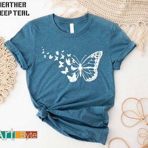 Butterfly Shirt, Butterflies Tee, Shirts for Women, Butterfly Sweatshirt, Spring Shirt, Minimalist Shirts, Gift for Her, Mothers Day Gift image 1