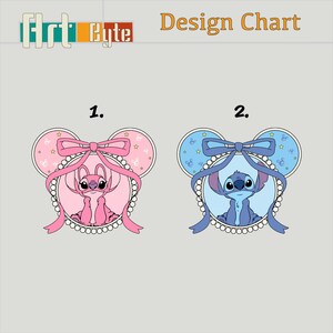 a drawing of two cartoon elephants with bows