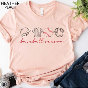 Baseball Season T-Shirt, Game Day Baseball Shirt, Women&#39;s, College Baseball Tee, Gift for Mom, College Game Day Sweatshirt, Baseball Game