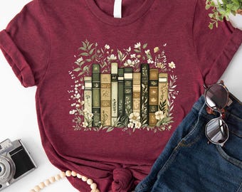 Book Flower Shirt, Book Lover Shirt, Reading Shirt, Book Club Shirt, Floral Books Shirt, Book Lover Gift, Teacher Gift, Bookish Gifts Shirt