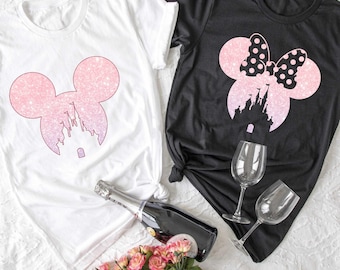 Disney Mickey and Minnie Castle Shirt, Magical Castle Shirt, Gift For Her and Him, Disney Castle Shirt, Couples Shirts, Disney Family Shirts