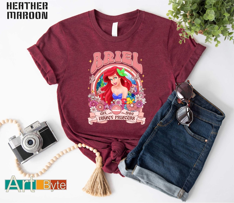 a t - shirt with a picture of ariel from the little mermaid
