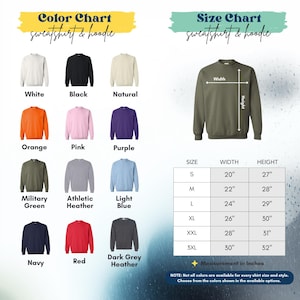 the color chart for a long sleeve t - shirt