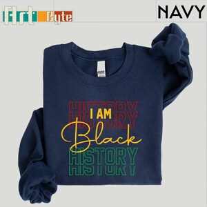 a navy shirt with the words black history on it