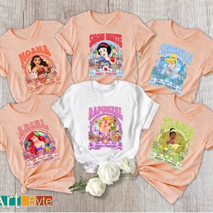 Princess Shirt, Cinderella Shirt, Snow White Tee, Ariel T-Shirt, Belle Tee, Rapunzel Tee, Disneyland Shirt, Girl Disney Trip 2025 Shirt image 1