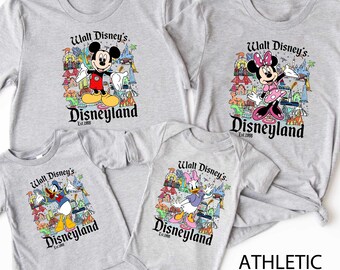 Retro Mickey And Friends Disneyland Est 1955 T-Shirt, Disneyland Shirt, 2025 Family Vacation Tee, Magic Kingdom, Minnie Donald Pluto Sweater