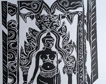 Apsara, Angkor Wat, Original Print