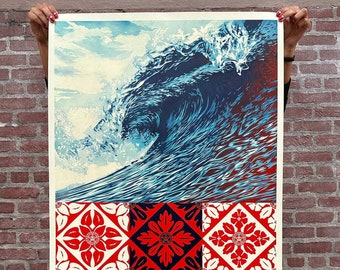 Shepard Fairey Poster (OBEY) - SIGNED - Wave of Distress - 2022 - Open Edition Large Format