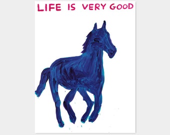 Horse, Life Is Very Good, David Shrigley, Original Lithograph Art Poster