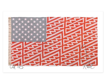 Star Spangled Shadows Linen Print- FAILE 2023