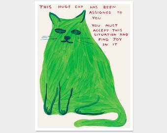 This Huge Cat, David Shrigley, Original Lithograph Art Poster