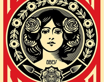 Poster Shepard Fairey (OBEY) - SIGNED - Make Art Not War - 2023 - Open Edition Large Format