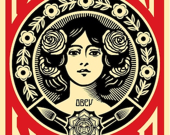 Poster Shepard Fairey (OBEY) - SIGNED - Make Art Not War - 2023 - Open Edition Large Format