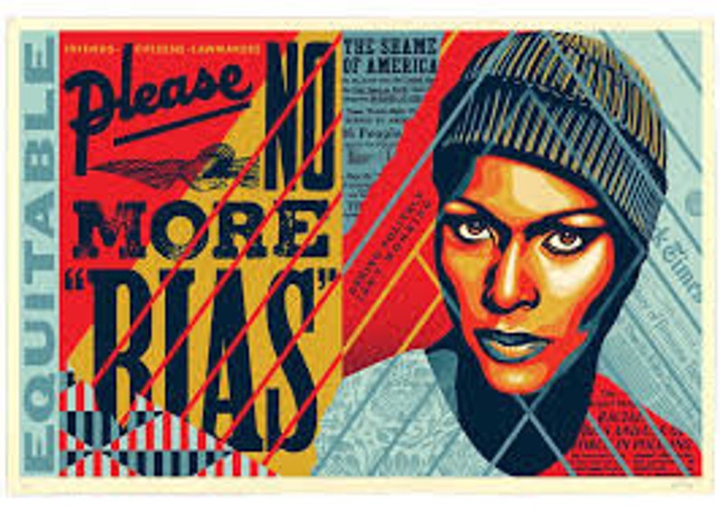 Shepard Fairey: No More Bias, Shepard Fairey Obey signed, numbered and dated limited edition lithograph image 1