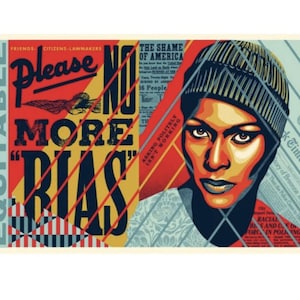 Shepard Fairey: No More Bias, Shepard Fairey Obey signed, numbered and dated limited edition lithograph image 3