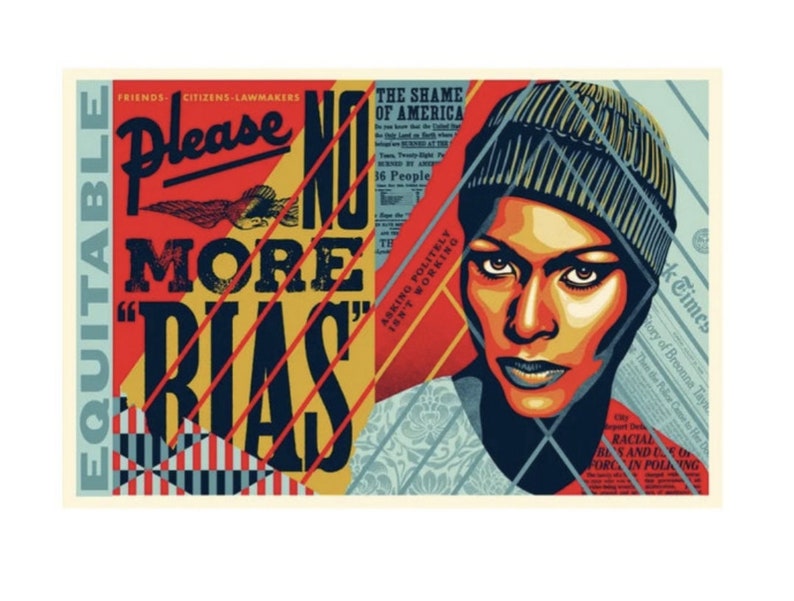 Shepard Fairey: No More Bias, Shepard Fairey Obey signed, numbered and dated limited edition lithograph image 3