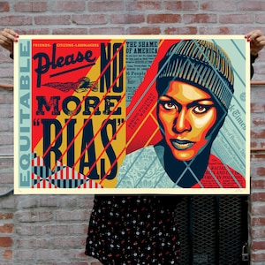 Shepard Fairey: No More Bias, Shepard Fairey Obey signed, numbered and dated limited edition lithograph image 2