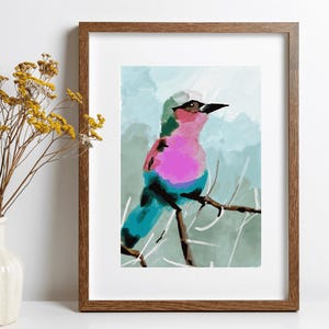 Hummingbird Watercolor Art Print: Colorful Nature-Inspired Wall Decor