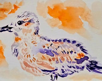Watercolor Bird Art Print | German Etched Paper, Nature Wall Decor