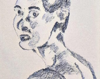 Empowering Woman Charcoal Art Print: 5x7 Female Figure Sketch