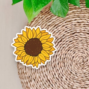 Cartoon Sonnenblume Aufkleber Vinyl Aufkleber Handgezeichnete Digitale Sonnenblume Art