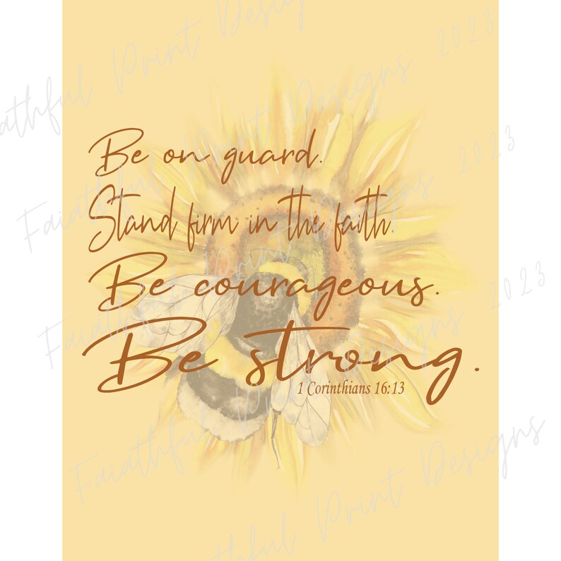 Be Strong Christian Wall Art Printable Etsy