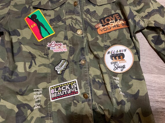 Army fatigue jacket with patches best sale