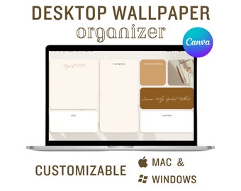 居心地の良い美しいデスクトップ壁紙、4K デスクトップ壁紙オーガナイザー - Canva で編集可能。ムードボード壁紙 / Mac および PC デスクトップ壁紙