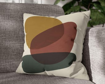 Colorful Abstract Brush Stroke Spun Polyester Pillowcase | Modern Minimalist Decor