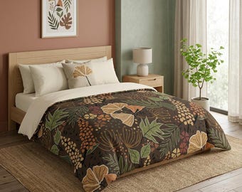 Maximalist Boho Floral Spring Vibes microvezel dekbedovertrek | Warme kleuren