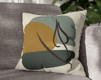 Colorful Abstract Brush Stroke Spun Polyester Pillowcase | Modern Minimalist Decor