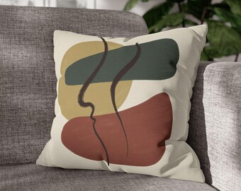 Colorful Abstract Brush Stroke Spun Polyester Pillowcase | Modern Minimalist Decor