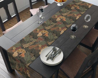 Boho Floral Spring Runner Table Runner, Cotton Poly Blend