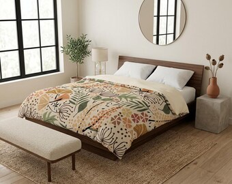 Maximalist Boho Floral Spring Vibes microvezel dekbedovertrek | Warme kleuren