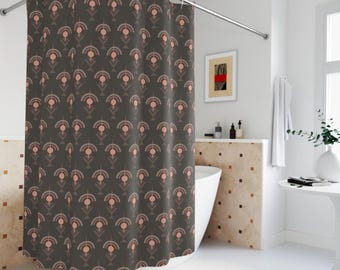 Art Deco Grey Geometric Shower Curtain | Elegant Pattern