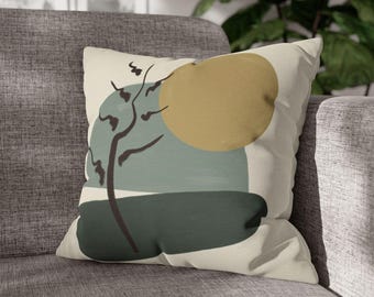 Colorful Abstract Brush Stroke Spun Polyester Pillowcase | Modern Minimalist Decor