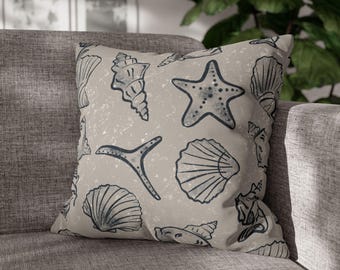 Seashell Pillowcase: Coastal Beach House Decor Accent